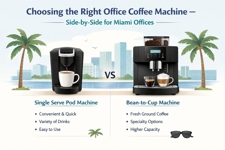 Choosing the Right Office Coffee Machine — Side-by-Side for Miami Offices